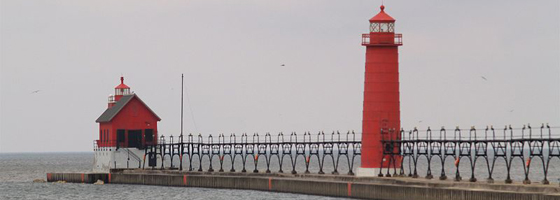 The Lake Michigan coast at Grand Haven, Mich. (Credit: takomabibelo, via Flickr)