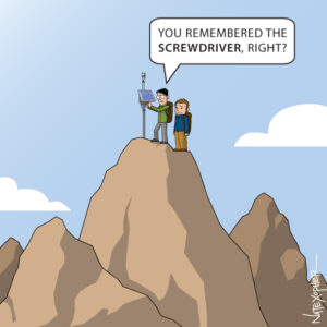 on top of a mountain