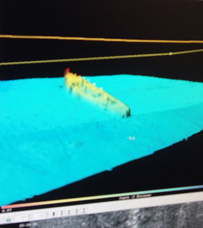 Sonar scan of the Gypsy Queen, which sank in the 1960s. (Credit: University of Washington)