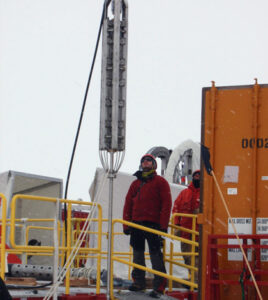 Moving the drilling equipment used to bore through half a mile of Antarctic ice required massive machinery and the majority of the three-month field season. (Credit: WISSARD)