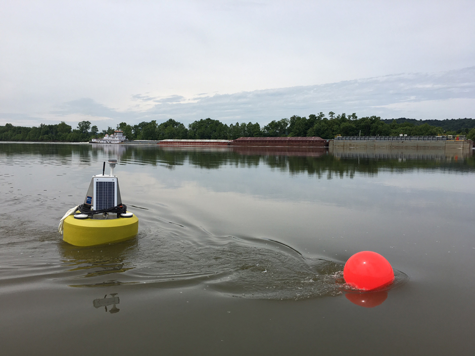 WIZARD Buoy located on the Ohio River below R.C. Byrd Locks and Dams