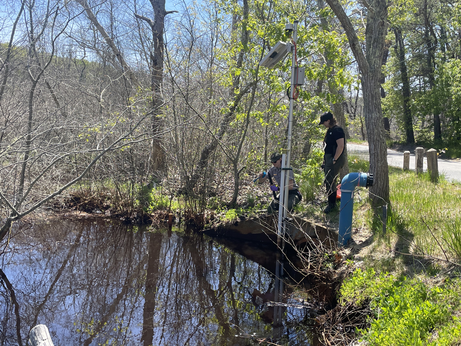 Monitoring station at Bound Brook, along the Herring River.