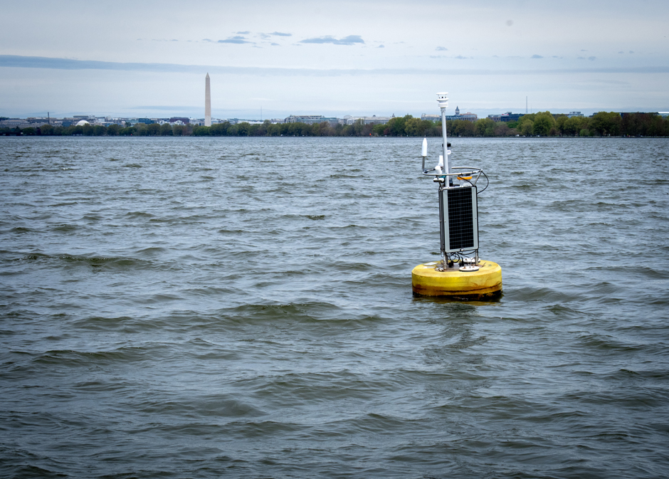 The CURBY on the Potomac River. It provided environmental observing support to aid teams working on-site.