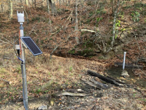 One of the Hanson Weather and Water Quality stations at W&J’s Abernathy Field Station.