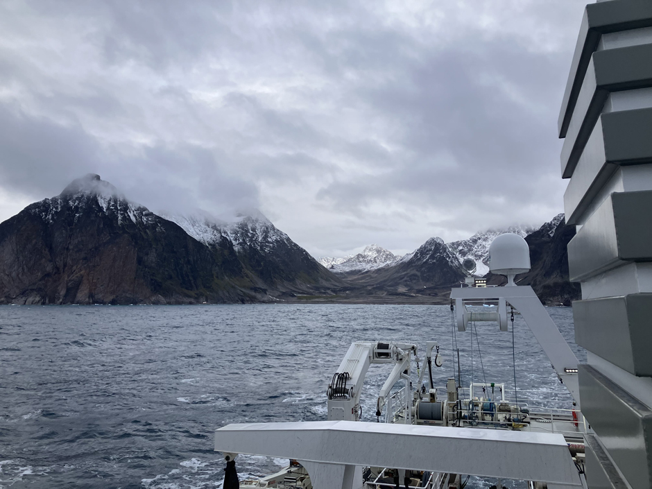 The East Greenland coastline near the site where the VBB was deployed at 71°N.