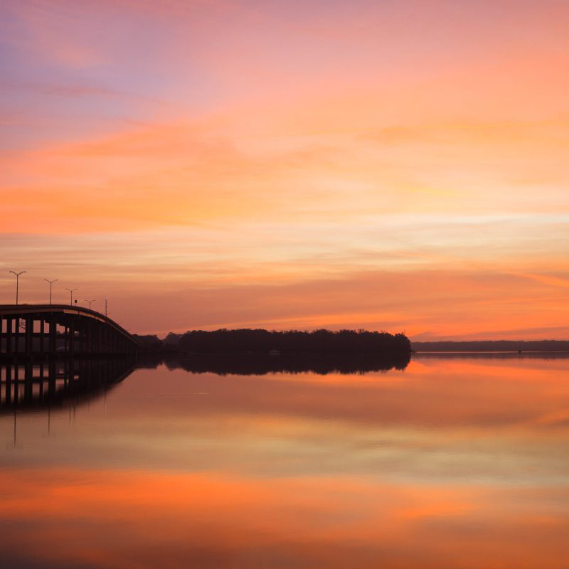 A sunset over the St. Johns River near Palatka.