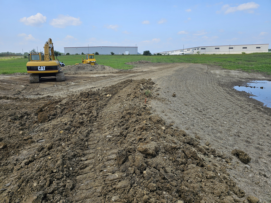 A wetland under construction in August 2025.
