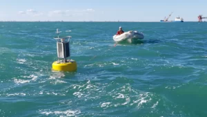 Monitoring begins with successful installation of the buoy.