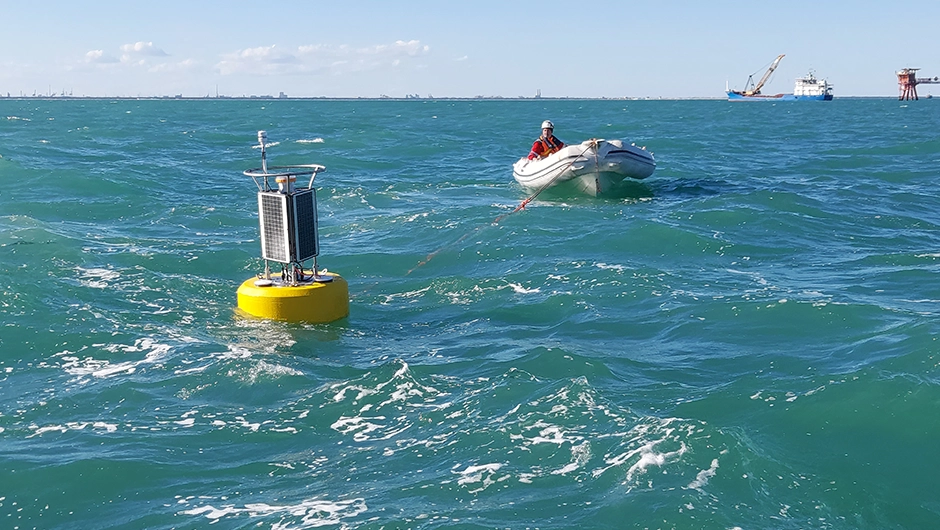 Monitoring begins with successful installation of the buoy.