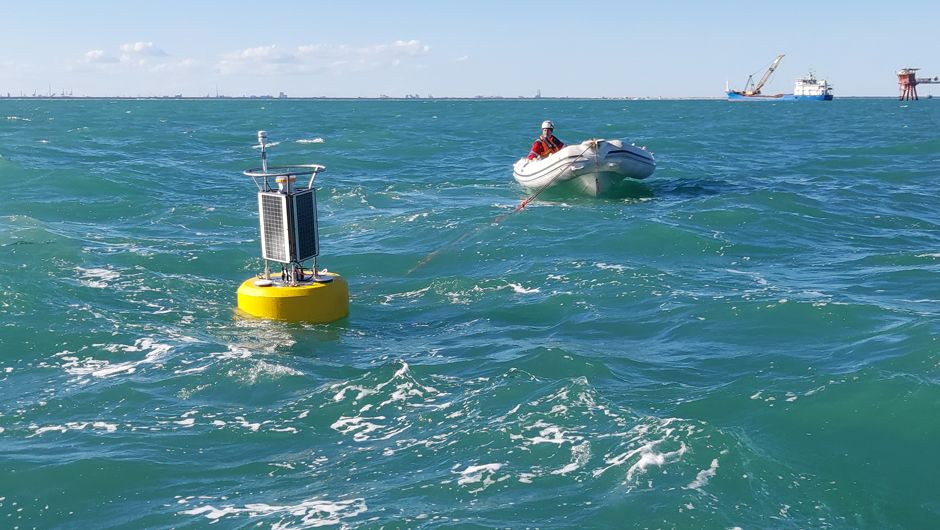 Monitoring begins with successful installation of the buoy. 